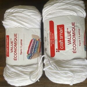 Craft Smart Value White Yarn (lot of 2)